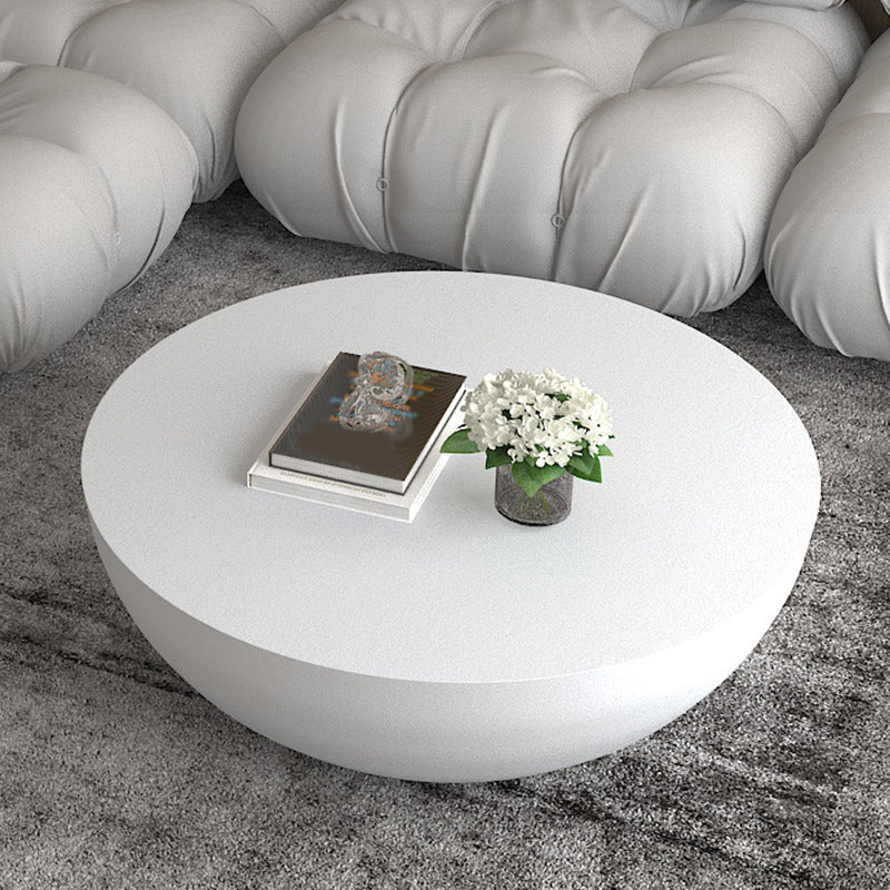 Modern Round Coffee Table Wooden Cocktail Table for Living Room 39.5"L x 39.5"W x 14"H White Clearhalo 'Coffee & Accent Tables' 'Coffee Tables' 'coffee_tables' 'furn' 'furn_coffee_tables' 'Furniture' 'Living Room Furniture' 5127550
