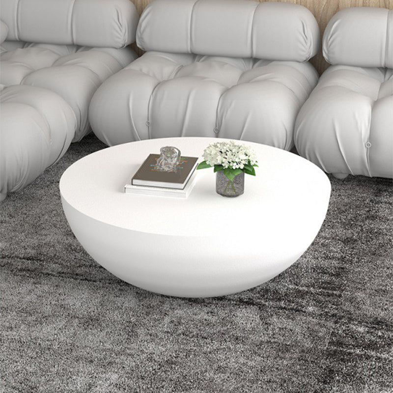 Modern Round Coffee Table Wooden Cocktail Table for Living Room 31.5"L x 31.5"W x 14"H White Clearhalo 'Coffee & Accent Tables' 'Coffee Tables' 'coffee_tables' 'furn' 'furn_coffee_tables' 'Furniture' 'Living Room Furniture' 5127556