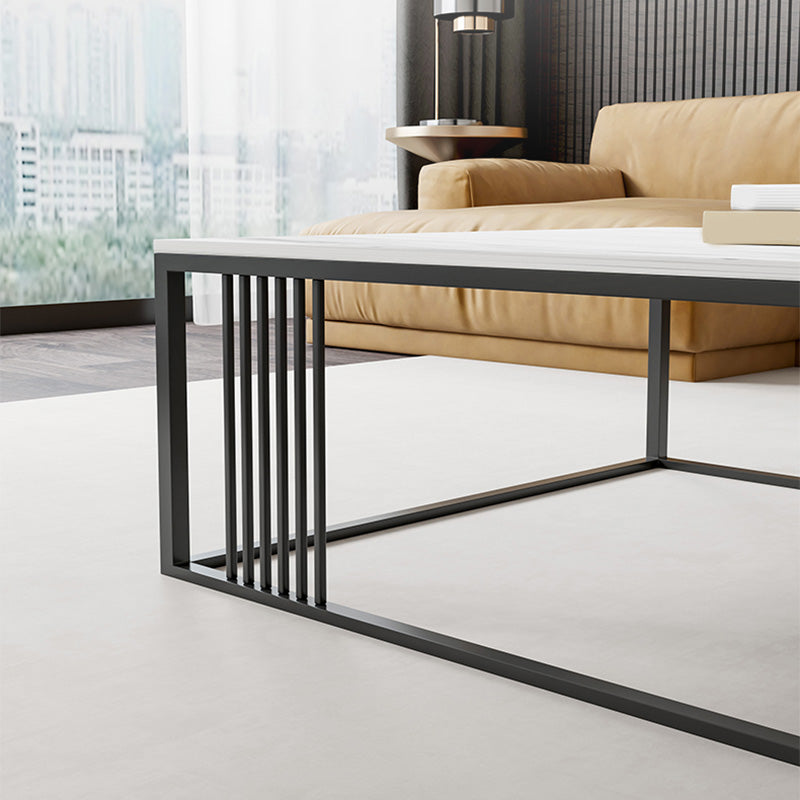 Modern Slate/steel Rectangle Coffee Table 1 Single Cocktail Table for Living Room Clearhalo 'Coffee & Accent Tables' 'Coffee Tables' 'coffee_tables' 'furn' 'furn_coffee_tables' 'Furniture' 'Living Room Furniture' 5127565