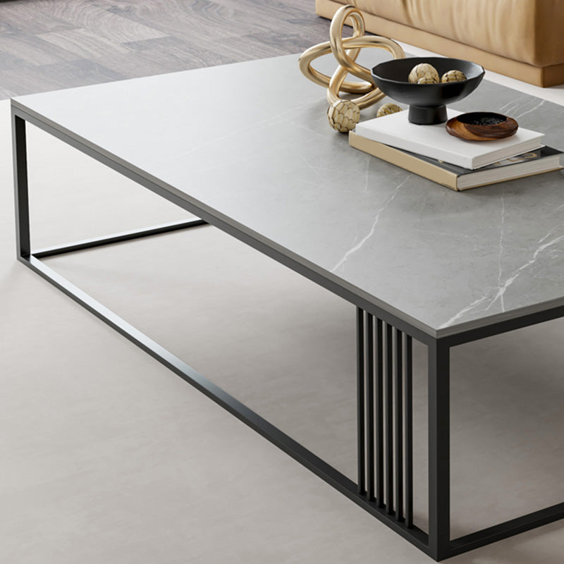 Modern Slate/steel Rectangle Coffee Table 1 Single Cocktail Table for Living Room Clearhalo 'Coffee & Accent Tables' 'Coffee Tables' 'coffee_tables' 'furn' 'furn_coffee_tables' 'Furniture' 'Living Room Furniture' 5127566