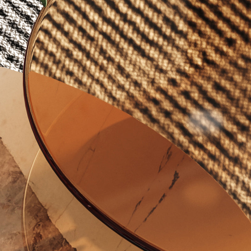 Round White Wood Coffee Table Modern Cocktail Table with Storage Clearhalo 'Coffee & Accent Tables' 'Coffee Tables' 'coffee_tables' 'furn' 'furn_coffee_tables' 'Furniture' 'Living Room Furniture' 5127613