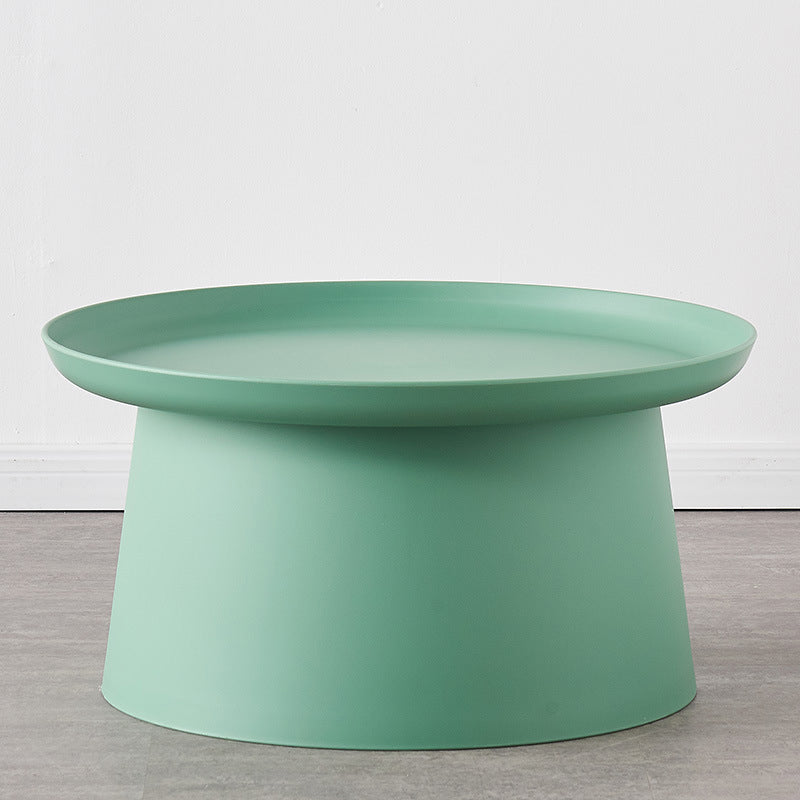 Round Pedestal 1 Coffee Table in Macaroon,  Modern Plastic Table
