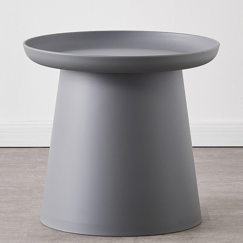 Round Pedestal 1 Coffee Table in Macaroon,  Modern Plastic Table