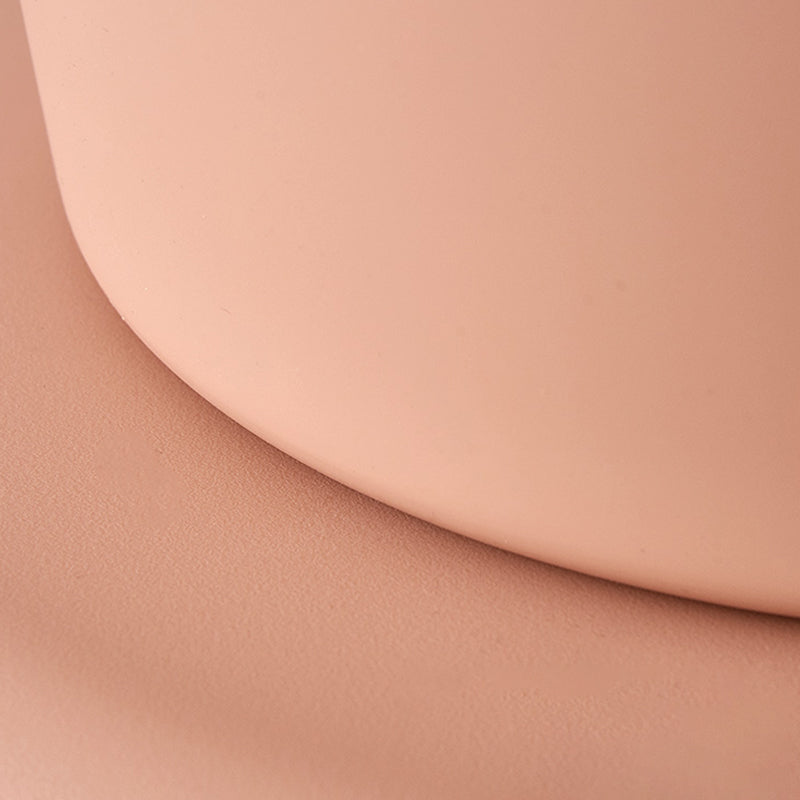 Round Pedestal 1 Coffee Table in Macaroon,  Modern Plastic Table