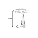 Tavolino rotondo in ardesia bianca 3 gambe base in tavolo da cocktail nero