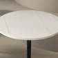 Moderne stenen cocktailtafel met zwarte voetstuk salontafel - 21.7 ''/23.6 ''