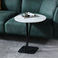 Pedestal Stone Coffee Table Round Single Cocktail Table in Black/White