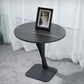 Pedestal Stone Coffee Table Round Single Cocktail Table in Black/White