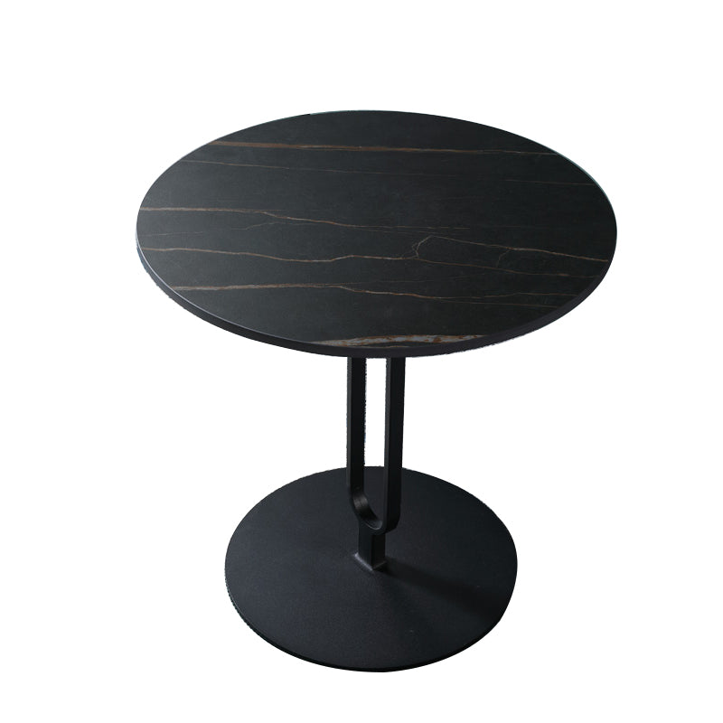 Table basse rond avec des accents en métal pierre moderne 20,9 '' table de cocktails