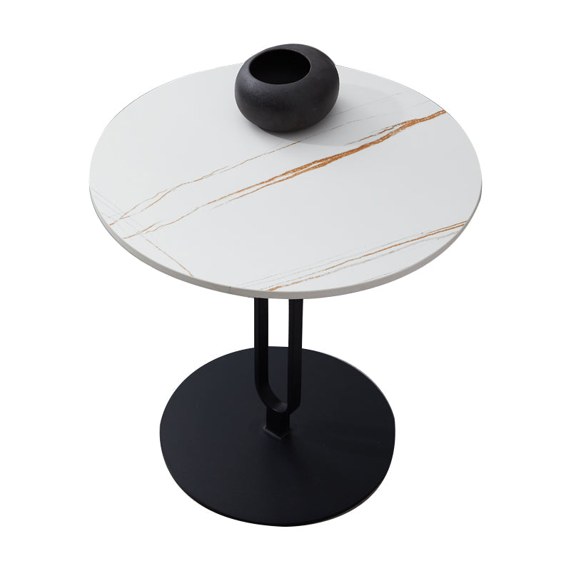Table basse rond avec des accents en métal pierre moderne 20,9 '' table de cocktails