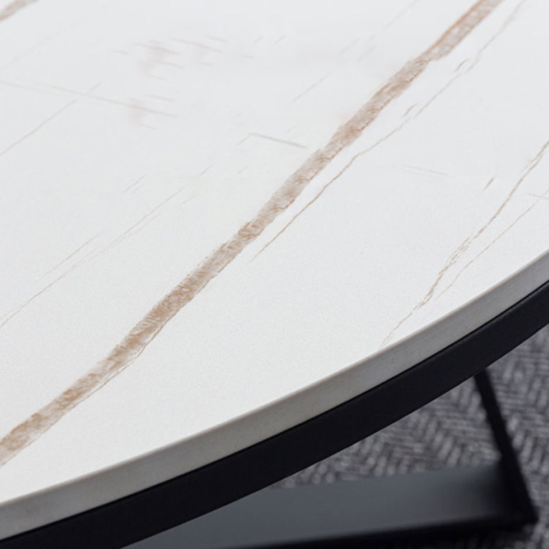 Table basse rond avec des accents en métal pierre moderne 20,9 '' table de cocktails