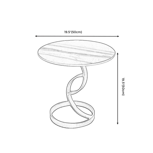 Round Black and White Stone Coffee Table Pedestal 1 Single Cocktail Table Clearhalo 'Coffee & Accent Tables' 'Coffee Tables' 'coffee_tables' 'furn' 'furn_coffee_tables' 'Furniture' 'Living Room Furniture' 5127746