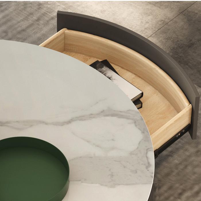 Grauer Couchtisch von Metal Craft mit kreisförmigem, verschachteltem Einzelfuß-Couchtisch