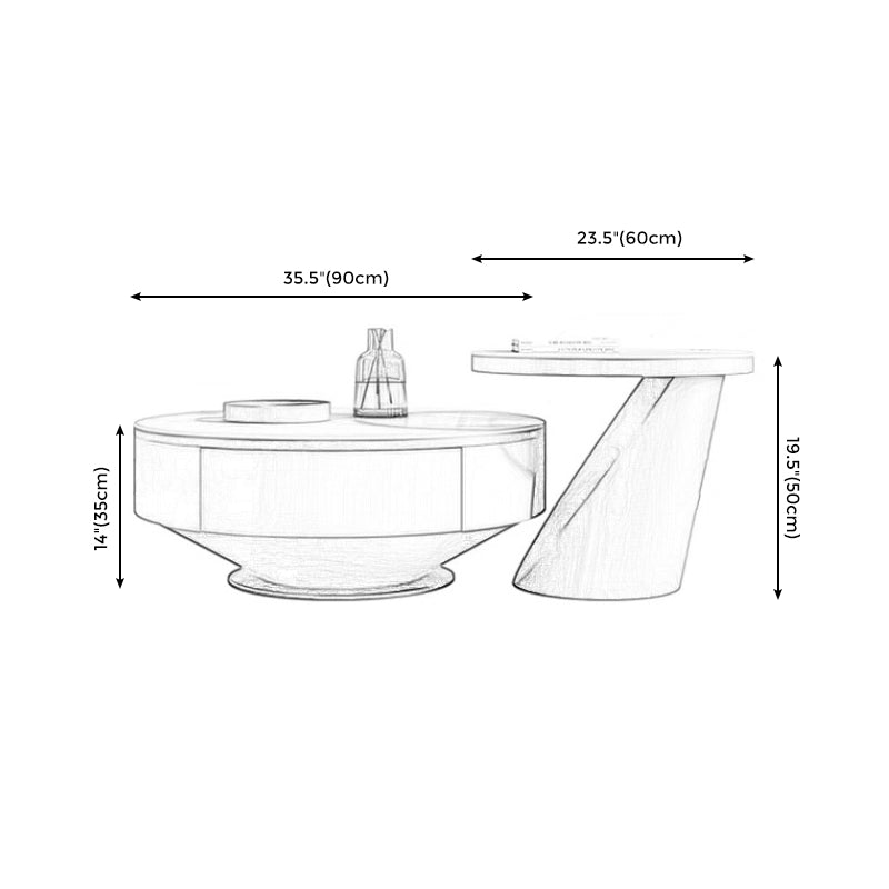 Grauer Couchtisch von Metal Craft mit kreisförmigem, verschachteltem Einzelfuß-Couchtisch