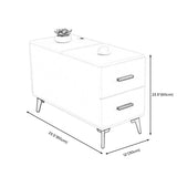 Rectangular Wood End Table 4 Legs 2-Drawer Side Table - 23.23" H