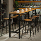 Coffee Shop Bar Height Counter Height Table Industrial Solid Wood Rectangle Pub Table 70.9"L x 15.7"W x 41.3"H Without Chairs Clearhalo 'Bar Furniture' 'Bar Tables' 'bar_tables' 'furn' 'furn_bar_tables' 'Furniture' 'Kitchen & Dining Furniture' 5130427