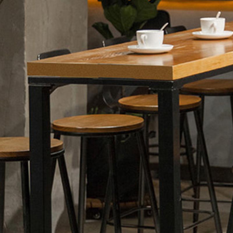 Coffee Shop Bar Height Counter Height Table Industrial Solid Wood Rectangle Pub Table Clearhalo 'Bar Furniture' 'Bar Tables' 'bar_tables' 'furn' 'furn_bar_tables' 'Furniture' 'Kitchen & Dining Furniture' 5130434