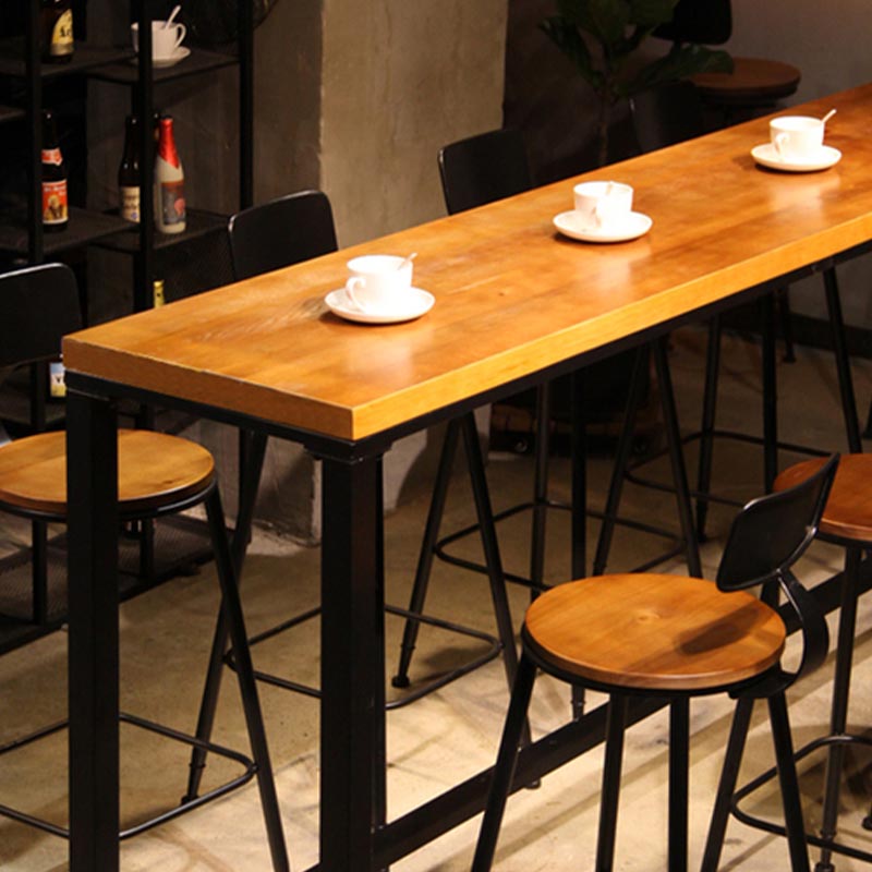 Coffee Shop Bar Height Counter Height Table Industrial Solid Wood Rectangle Pub Table Clearhalo 'Bar Furniture' 'Bar Tables' 'bar_tables' 'furn' 'furn_bar_tables' 'Furniture' 'Kitchen & Dining Furniture' 5130436