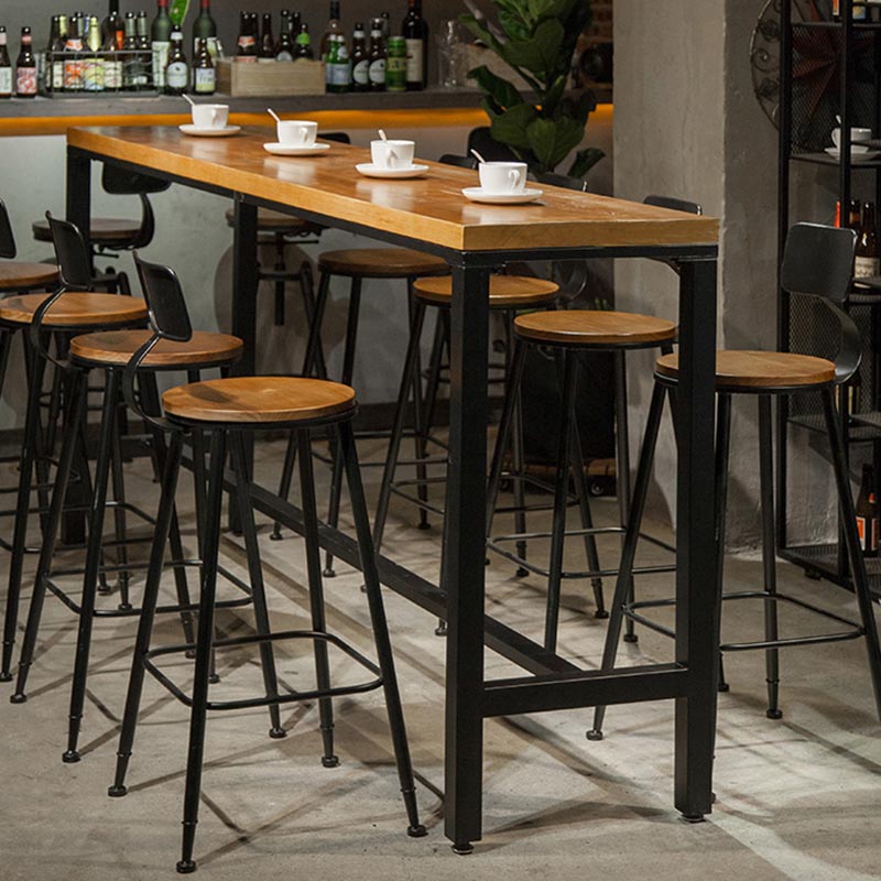 Coffee Shop Bar Height Counter Height Table Industrial Solid Wood Rectangle Pub Table Clearhalo 'Bar Furniture' 'Bar Tables' 'bar_tables' 'furn' 'furn_bar_tables' 'Furniture' 'Kitchen & Dining Furniture' 5130438