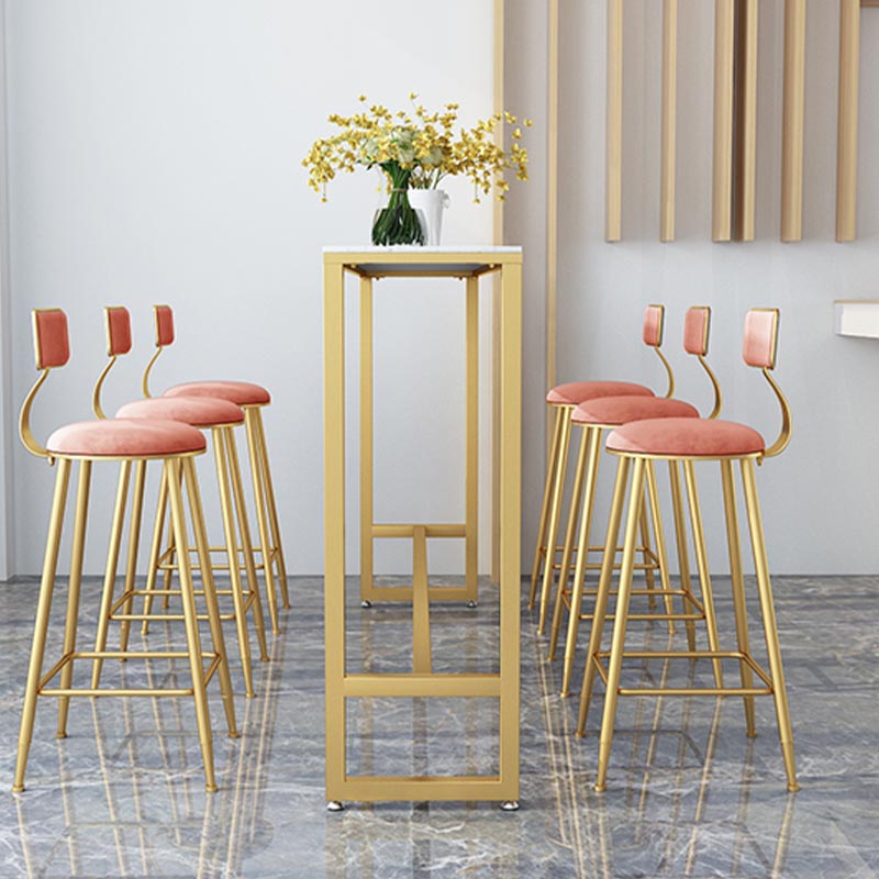 Rectangle Living Room Pub Height Dining Table Contemporary Marble Bistro Table Clearhalo 'Bar Furniture' 'Bar Tables' 'bar_tables' 'furn' 'furn_bar_tables' 'Furniture' 'Kitchen & Dining Furniture' 5130457