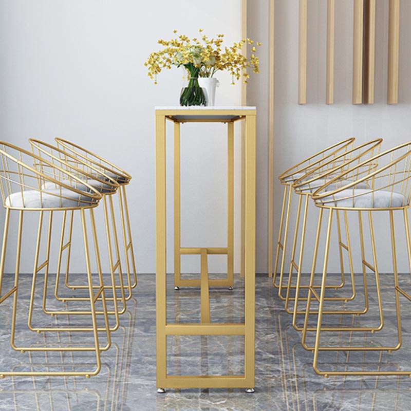 Rectangle Living Room Pub Height Dining Table Contemporary Marble Bistro Table Clearhalo 'Bar Furniture' 'Bar Tables' 'bar_tables' 'furn' 'furn_bar_tables' 'Furniture' 'Kitchen & Dining Furniture' 5130458