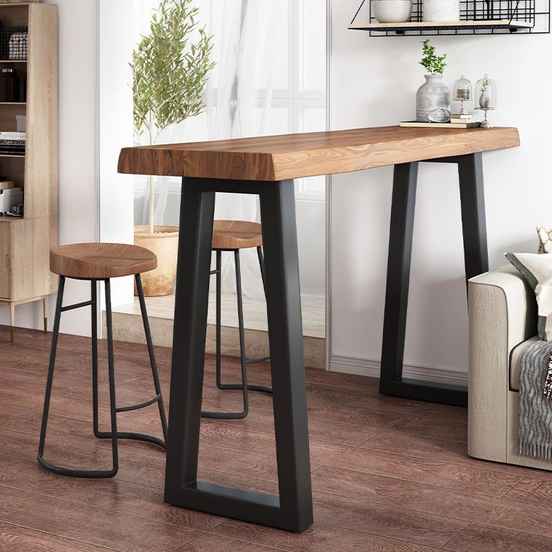 Living Room Solid Wood Counter Wine Table Sled Modern Natural Bar Height Pub Table 70.9"L x 15.7"W x 41.3"H Without Chairs Clearhalo 'Bar Furniture' 'Bar Tables' 'bar_tables' 'furn' 'furn_bar_tables' 'Furniture' 'Kitchen & Dining Furniture' 5130473