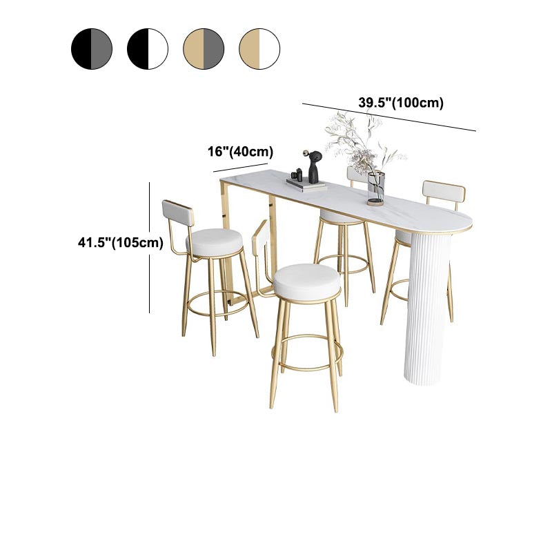 Eiland eigentijdse balk tabel 42-inch hoogte steen top bistro tafel
