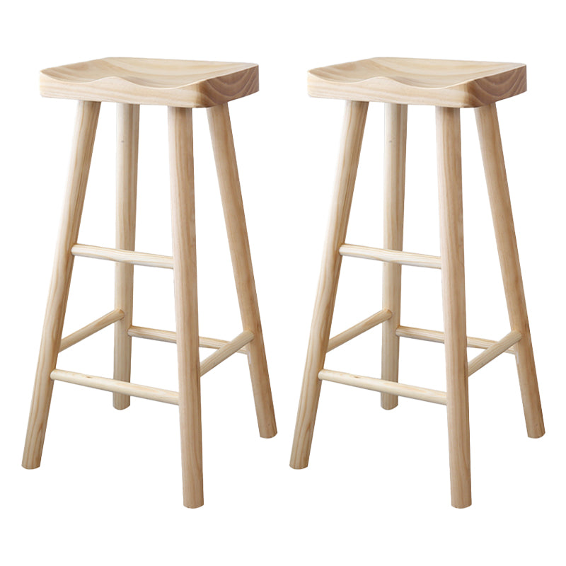 Coffee Shop Contemporary Barstool Indoor Wood 4 Legs Bar Stool with Pedal 2 Piece Set Clearhalo 'Bar Furniture' 'Bar Stools' 'bar_stools' 'furn' 'furn_bar_stools' 'Furniture' 'Kitchen & Dining Furniture' 5130602