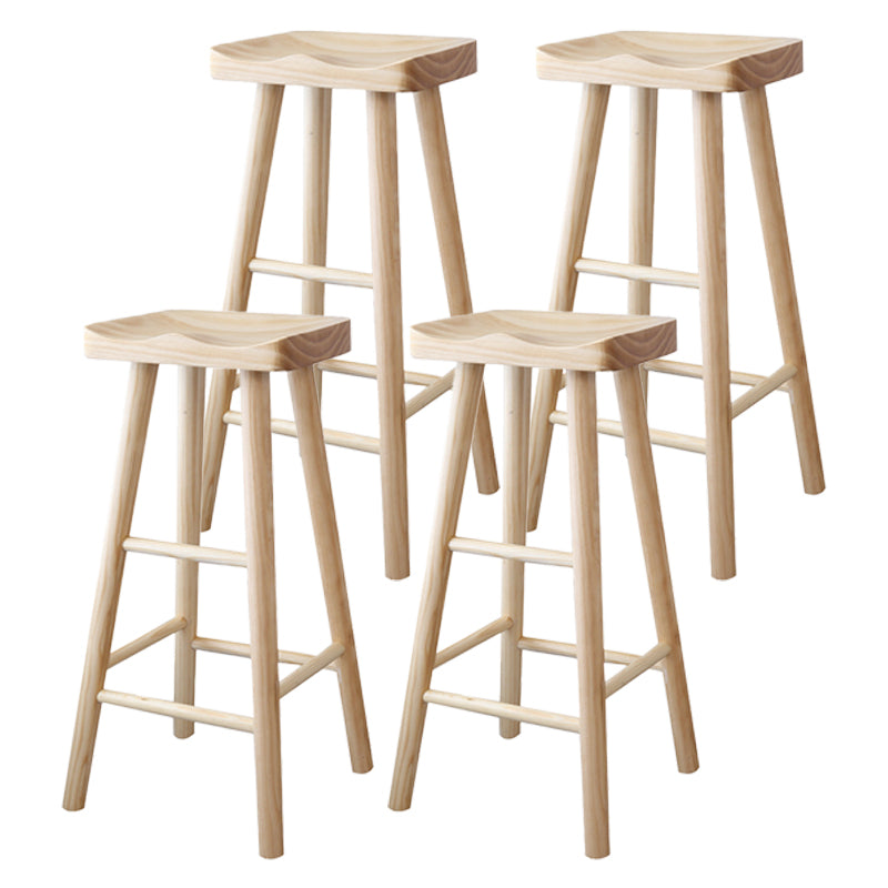 Coffee Shop Contemporary Barstool Indoor Wood 4 Legs Bar Stool with Pedal 4 Piece Set Clearhalo 'Bar Furniture' 'Bar Stools' 'bar_stools' 'furn' 'furn_bar_stools' 'Furniture' 'Kitchen & Dining Furniture' 5130603