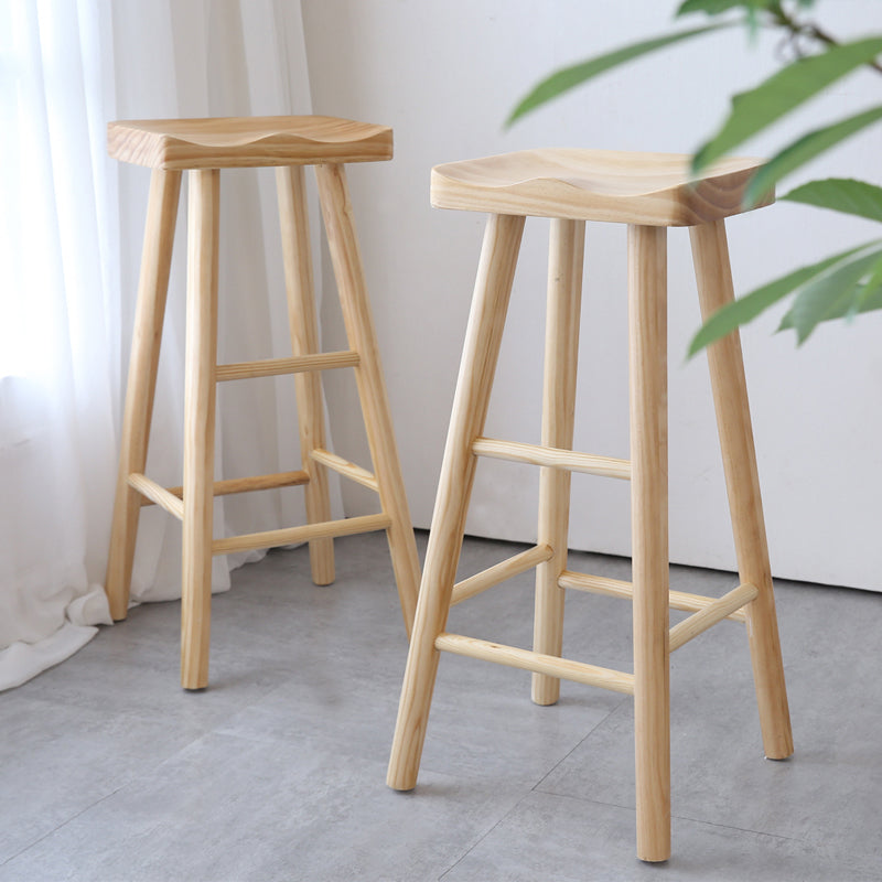 Coffee Shop Contemporary Barstool Indoor Wood 4 Legs Bar Stool with Pedal Clearhalo 'Bar Furniture' 'Bar Stools' 'bar_stools' 'furn' 'furn_bar_stools' 'Furniture' 'Kitchen & Dining Furniture' 5130606