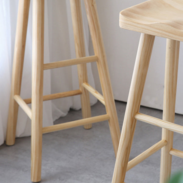 Coffee Shop Contemporary Barstool Indoor Wood 4 Legs Bar Stool with Pedal Clearhalo 'Bar Furniture' 'Bar Stools' 'bar_stools' 'furn' 'furn_bar_stools' 'Furniture' 'Kitchen & Dining Furniture' 5130611
