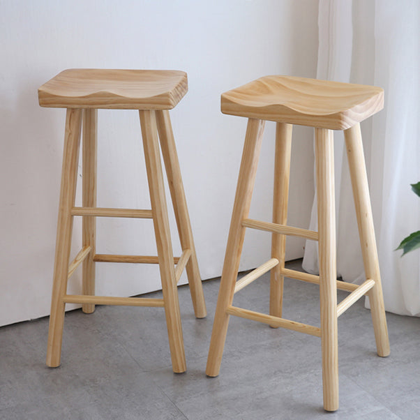 Coffee Shop Contemporary Barstool Indoor Wood 4 Legs Bar Stool with Pedal Clearhalo 'Bar Furniture' 'Bar Stools' 'bar_stools' 'furn' 'furn_bar_stools' 'Furniture' 'Kitchen & Dining Furniture' 5130613