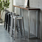 Sgabello da bar a 4 gambe in ferro da bar in legno industriale per interno