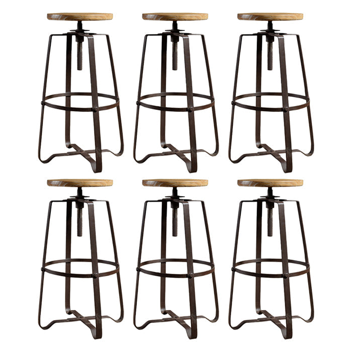 Ristorante in legno industriale sgabello da bar in ferro in legno con pedale