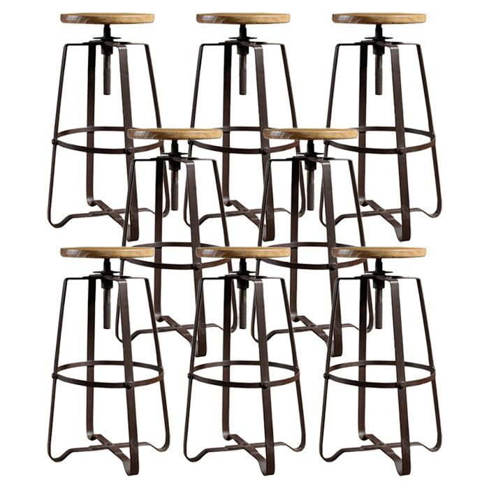 Ristorante in legno industriale sgabello da bar in ferro in legno con pedale