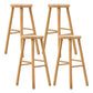 Sala de estar Simple Wood Barstool de 4 patas taburete con pedal