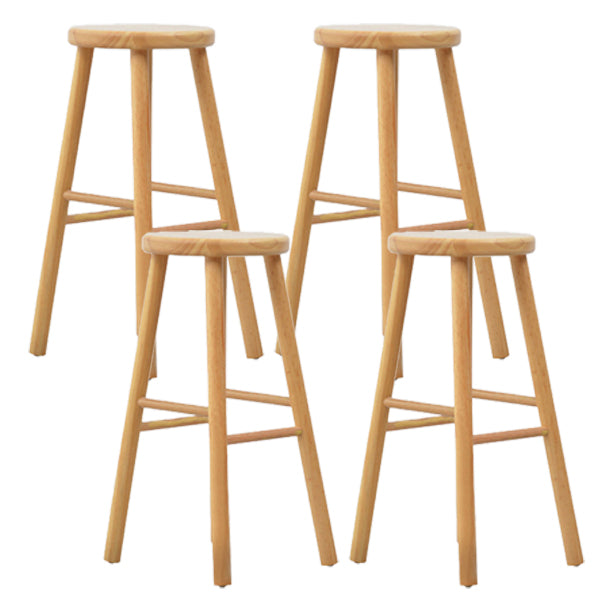 Sala de estar Simple Wood Barstool de 4 patas taburete con pedal