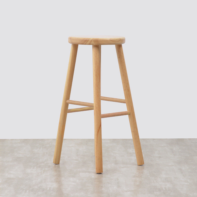 Sala de estar Simple Wood Barstool de 4 patas taburete con pedal