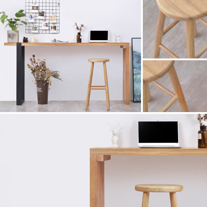 Sala de estar Simple Wood Barstool de 4 patas taburete con pedal