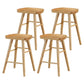 Restaurant Simple Wood Barstool Wood 4 Legs Bar Stool with Pedal Wood 4 Piece Set Short Stool(22"H) Clearhalo 'Bar Furniture' 'Bar Stools' 'bar_stools' 'furn' 'furn_bar_stools' 'Furniture' 'Kitchen & Dining Furniture' 5130688