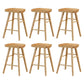 Restaurant Simple Wood Barstool Wood 4 Legs Bar Stool with Pedal Wood 6 Piece Set Short Stool(22"H) Clearhalo 'Bar Furniture' 'Bar Stools' 'bar_stools' 'furn' 'furn_bar_stools' 'Furniture' 'Kitchen & Dining Furniture' 5130690