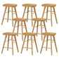 Restaurant Simple Wood Barstool Wood 4 Legs Bar Stool with Pedal Wood 8 Piece Set Short Stool(22"H) Clearhalo 'Bar Furniture' 'Bar Stools' 'bar_stools' 'furn' 'furn_bar_stools' 'Furniture' 'Kitchen & Dining Furniture' 5130693
