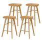 Restaurant Simple Wood Barstool Wood 4 Legs Bar Stool with Pedal Wood 4 Piece Set Counter Stool(26"H) Clearhalo 'Bar Furniture' 'Bar Stools' 'bar_stools' 'furn' 'furn_bar_stools' 'Furniture' 'Kitchen & Dining Furniture' 5130697