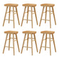Restaurant Simple Wood Barstool Wood 4 Legs Bar Stool with Pedal Wood 6 Piece Set Counter Stool(26"H) Clearhalo 'Bar Furniture' 'Bar Stools' 'bar_stools' 'furn' 'furn_bar_stools' 'Furniture' 'Kitchen & Dining Furniture' 5130699