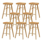Restaurant Simple Wood Barstool Wood 4 Legs Bar Stool with Pedal Wood 8 Piece Set Counter Stool(26"H) Clearhalo 'Bar Furniture' 'Bar Stools' 'bar_stools' 'furn' 'furn_bar_stools' 'Furniture' 'Kitchen & Dining Furniture' 5130701