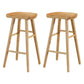 Restaurant Simple Wood Barstool Wood 4 Legs Bar Stool with Pedal Wood 2 Piece Set Bar Stool(30"H) Clearhalo 'Bar Furniture' 'Bar Stools' 'bar_stools' 'furn' 'furn_bar_stools' 'Furniture' 'Kitchen & Dining Furniture' 5130703