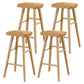 Restaurant Simple Wood Barstool Wood 4 Legs Bar Stool with Pedal Wood 4 Piece Set Bar Stool(30"H) Clearhalo 'Bar Furniture' 'Bar Stools' 'bar_stools' 'furn' 'furn_bar_stools' 'Furniture' 'Kitchen & Dining Furniture' 5130704