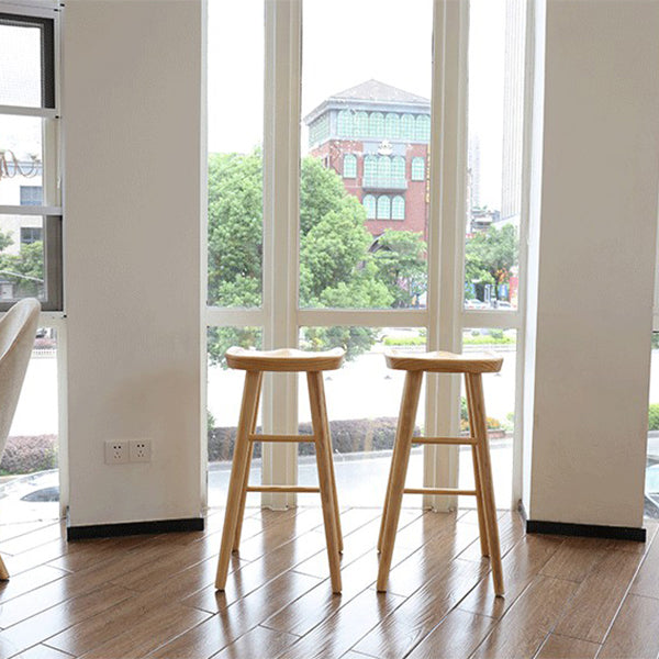 Restaurant Simple Wood Barstool Wood 4 Legs Bar Stool with Pedal Clearhalo 'Bar Furniture' 'Bar Stools' 'bar_stools' 'furn' 'furn_bar_stools' 'Furniture' 'Kitchen & Dining Furniture' 5130705