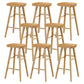Restaurant Simple Wood Barstool Wood 4 Legs Bar Stool with Pedal Wood 8 Piece Set Bar Stool(30"H) Clearhalo 'Bar Furniture' 'Bar Stools' 'bar_stools' 'furn' 'furn_bar_stools' 'Furniture' 'Kitchen & Dining Furniture' 5130708