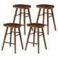 Restaurant Simple Wood Barstool Wood 4 Legs Bar Stool with Pedal Walnut 4 Piece Set Short Stool(22"H) Clearhalo 'Bar Furniture' 'Bar Stools' 'bar_stools' 'furn' 'furn_bar_stools' 'Furniture' 'Kitchen & Dining Furniture' 5130711